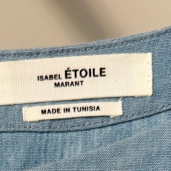 Isabel Etoile Marant Cotton Wrap Mini Dress in Blue. Size 38 - Picture 4 of 10